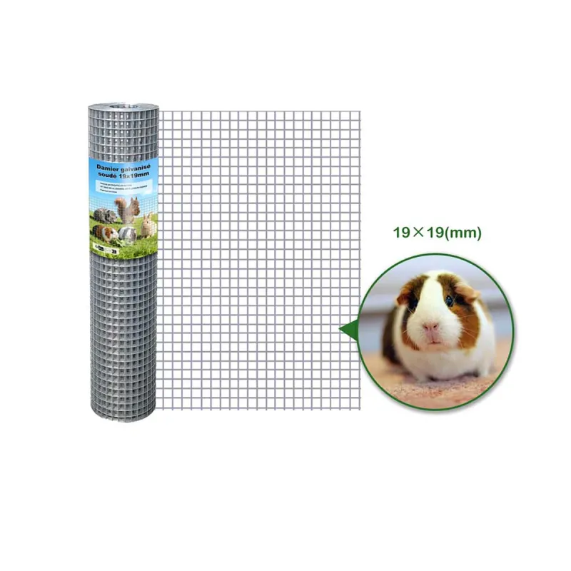 Grillage damier maille 19x19 mm pour enclos à poules