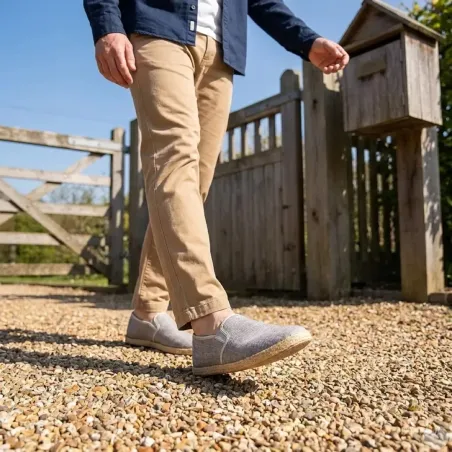 Chaussures Toile Homme Gris - Style Décontracté Basse