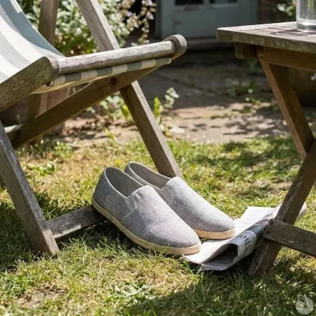 Chaussures Toile Homme Gris - Style Décontracté Basse