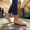 Chaussures bateau facile à enfiler femme cuir beige de 36 à 41