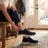 Baskets femme sans lacets textile semelle pvc bleu marine 36 à 42