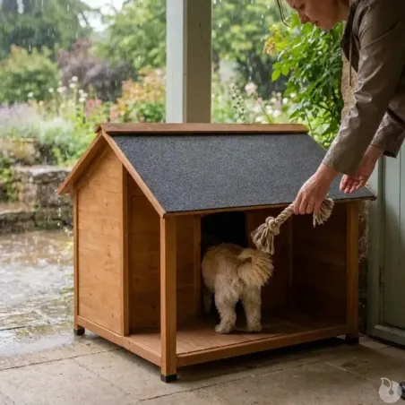 Niche en Bois pour Chien - Terrasse Épicéa 100x90x82cm