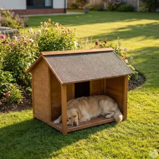 Niche en Bois pour Chien - Terrasse Épicéa 100x90x82cm