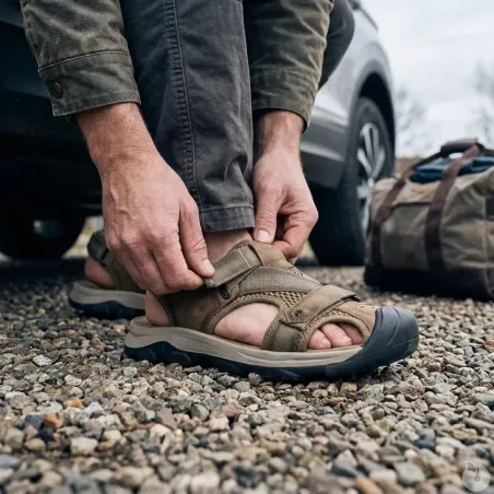 Sandales fermées homme en synthétique marron - Confort et style urbain