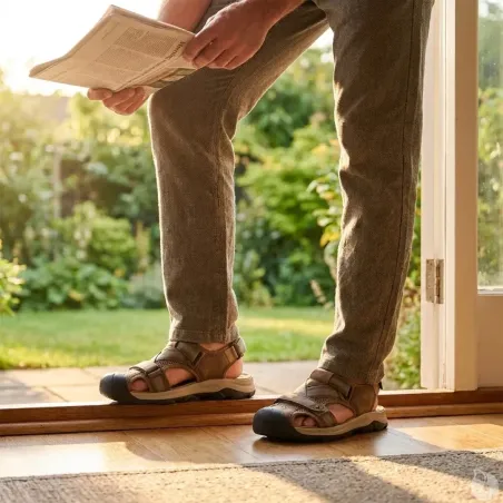 Sandales fermées homme en synthétique marron - Confort et style urbain