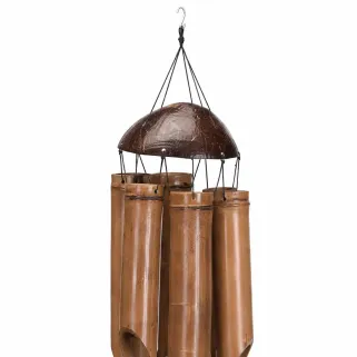 Carillon en bambou naturel 6 tubes - Zen et apaisant