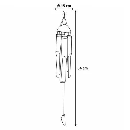 Carillon en bambou naturel 6 tubes - Zen et apaisant