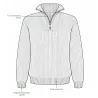 Pull Camionneur Carmel Indigo - Manches Longues - Col Montant