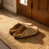 Sabots Pob en Cuir Gris Clair - Femme - Ayoka