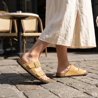 Sandales Psik en Cuir Crème pour Femme - Ayoka