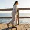 Sandales Psik en Cuir Crème pour Femme - Ayoka