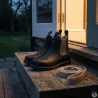 Bottines Chelsea Heritage Farmer Brighton cuir noir 40 à 47