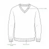 Pull col V kaki 70% acrylique 30% laine - Maille douce mixte