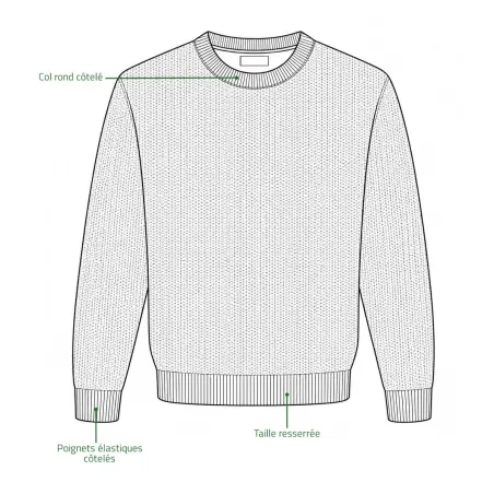 Pull col rond Round Havane 63% acrylique 27% laine 10% nylon