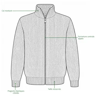 Blouson Cicero 70% Acrylique 30% Laine