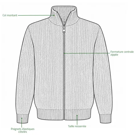 Blouson Cicero 70% Acrylique 30% Laine