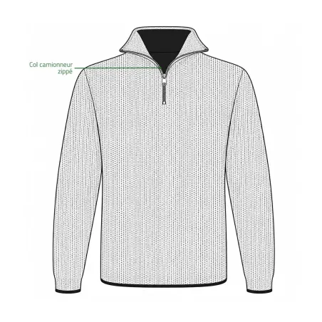 Pull camionneur Carmel gris 70% acrylique 30% laine