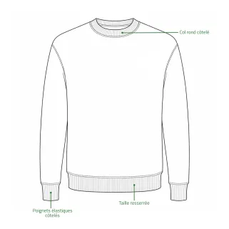 Sweat brodé sanglier vert