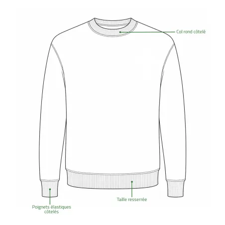 Sweat brodé sanglier vert