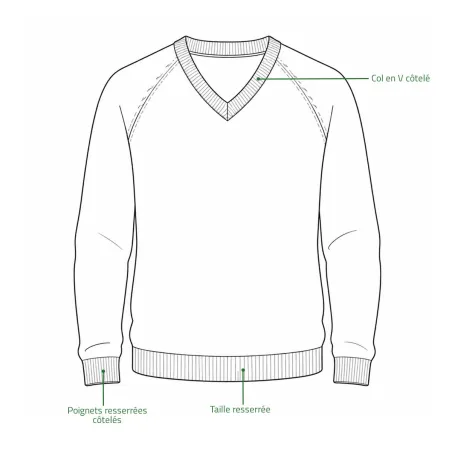 Pull Vincennes col V brun