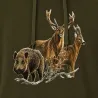 Sweat à capuche kaki grands animaux Bartavel®