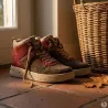 Baskets montantes femme bordeaux et vert | Look urbain confortable