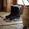 Bottines fourrées femme microfibre noire | Chaudes & confortables