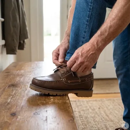 Chaussures bateau semelle crantée synthétique marron 40 à 46