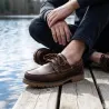 Chaussures bateau semelle crantée synthétique marron 40 à 46