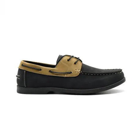 Chaussures bateau confort synthétique noir et beige 40 à 46