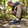 Chaussures bateau facile à enfiler synthétique bleu marine