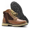 Bottines à lacets marron PU microfibre doublure polaire