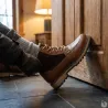 Bottines à lacets marron PU microfibre doublure polaire