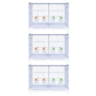 Lot de 3 cages d'élevage oiseaux équipées et superposables avec clips