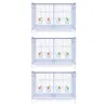 Lot de 3 cages d'élevage oiseaux équipées et superposables avec clips