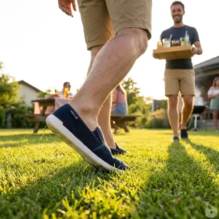Espadrilles Rescudo Bleu Marine pour Homme - Tige Basse