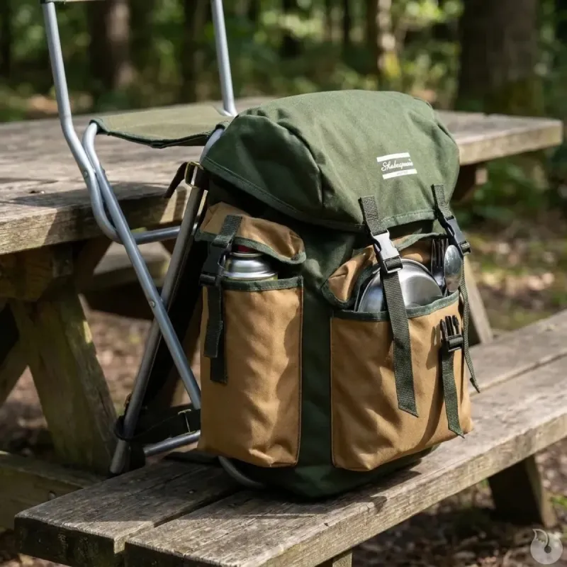 Sac à dos siège pliable avec structure en acier - 2,8 kg