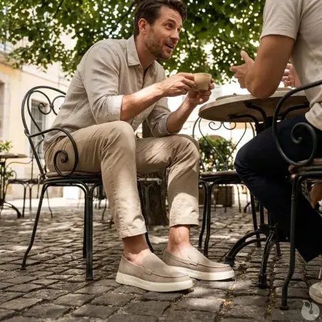 Mocassins Homme Bleu Marine en Synthétique - Style Élégant et Confortable