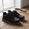 Baskets de marche homme synthétiques noires - Tige basse