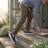 Mocassins bleus textile semelle PU mesh - Chaussures confort