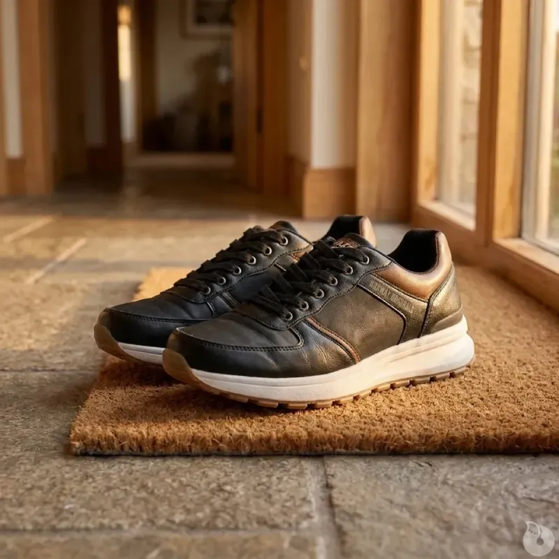 Baskets Homme Noir et Marron en Synthétique - Tige Basse