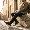 Baskets Homme Noir et Marron en Synthétique - Tige Basse
