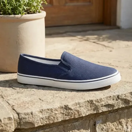 Chaussures souples homme en textile bleu marine - Tige basse