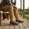 Mocassins Homme Kaki en Synthétique - Tige Basse