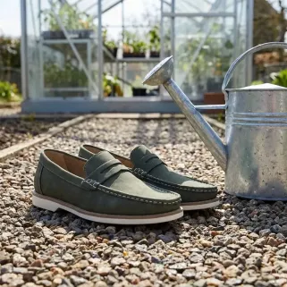 Mocassins Homme Kaki en Synthétique - Tige Basse