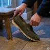 Mocassins Homme Kaki en Synthétique - Tige Basse