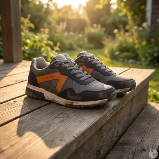 Baskets Homme Gris et Noir en Synthétique - Tige Basse