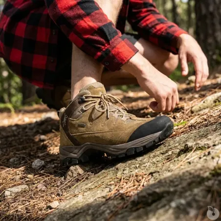 Chaussures Ayoka Merano marron randonnée cuir toile tige haute
