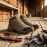 Chaussures Ayoka Merano marron randonnée cuir toile tige haute