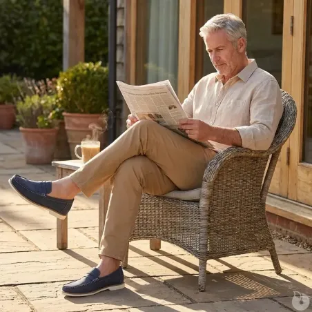 Mocassins Homme en Synthétique Bleu Marine - Tige Basse